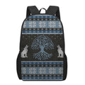 Tree Of Life And Howling Wolves Print 17 Inch Backpack