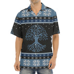 Tree Of Life And Howling Wolves Print Aloha Shirt