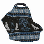 Tree Of Life And Howling Wolves Print Baby Seat Cover