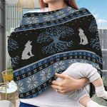 Tree Of Life And Howling Wolves Print Baby Seat Cover