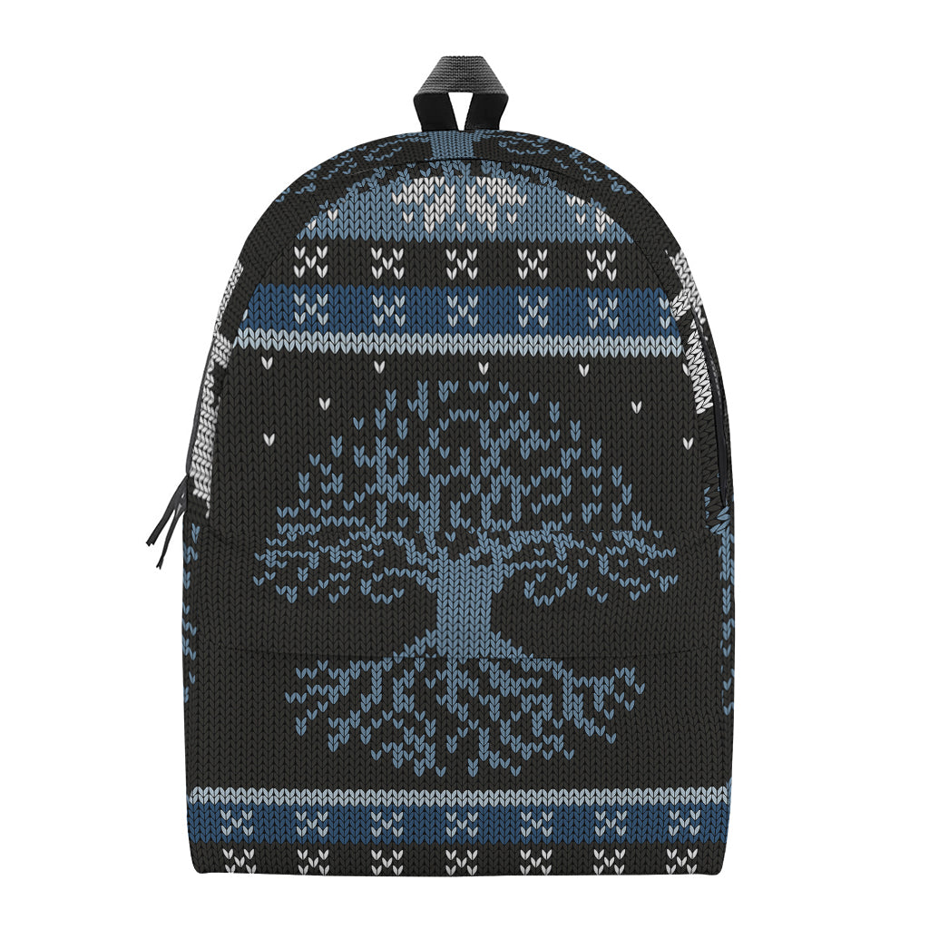 Tree Of Life And Howling Wolves Print Backpack