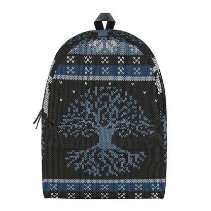 Tree Of Life And Howling Wolves Print Backpack