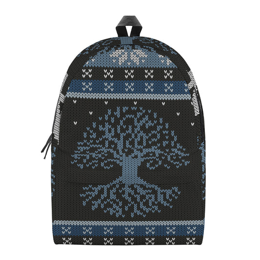 Tree Of Life And Howling Wolves Print Backpack