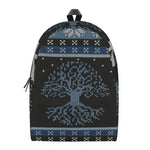 Tree Of Life And Howling Wolves Print Backpack