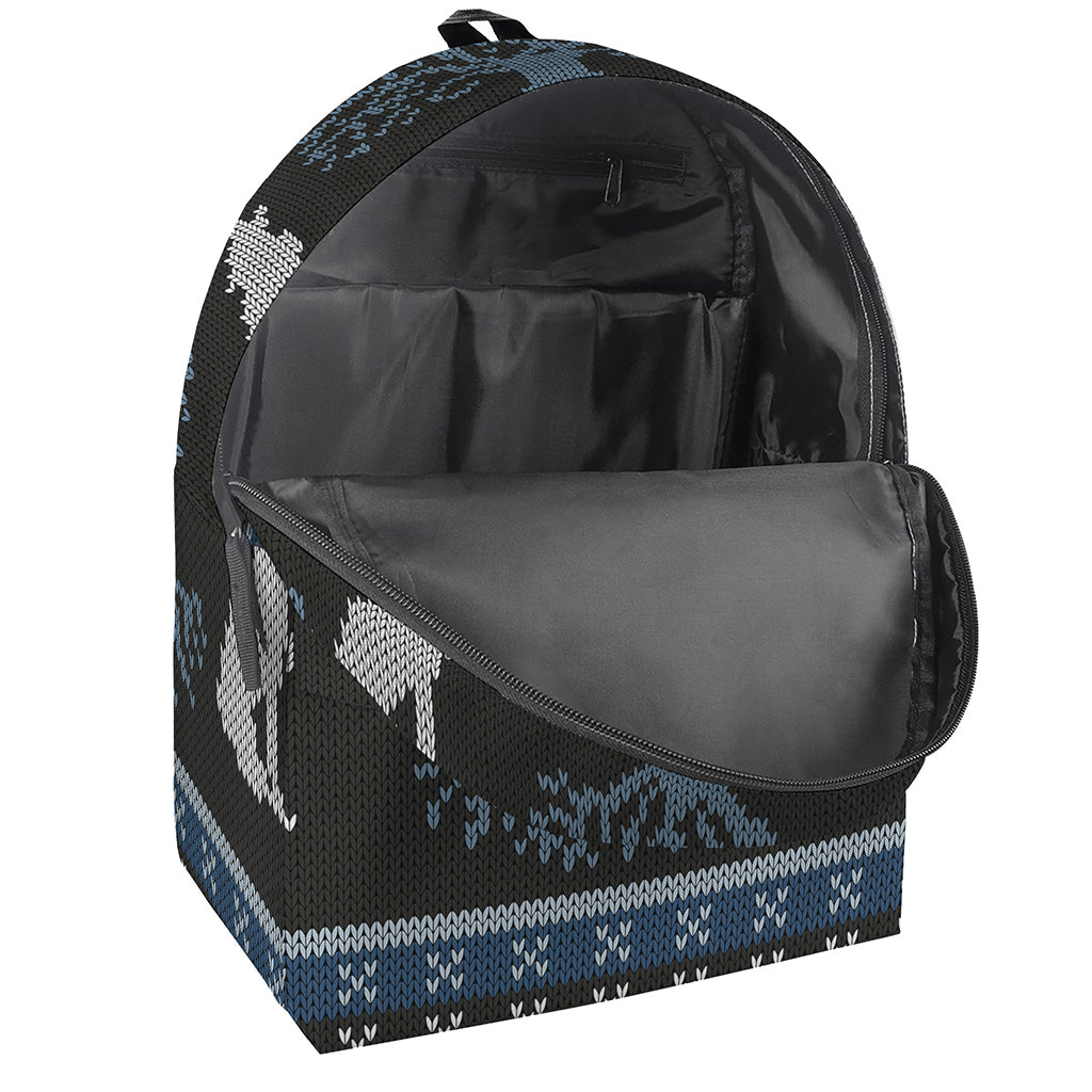 Tree Of Life And Howling Wolves Print Backpack