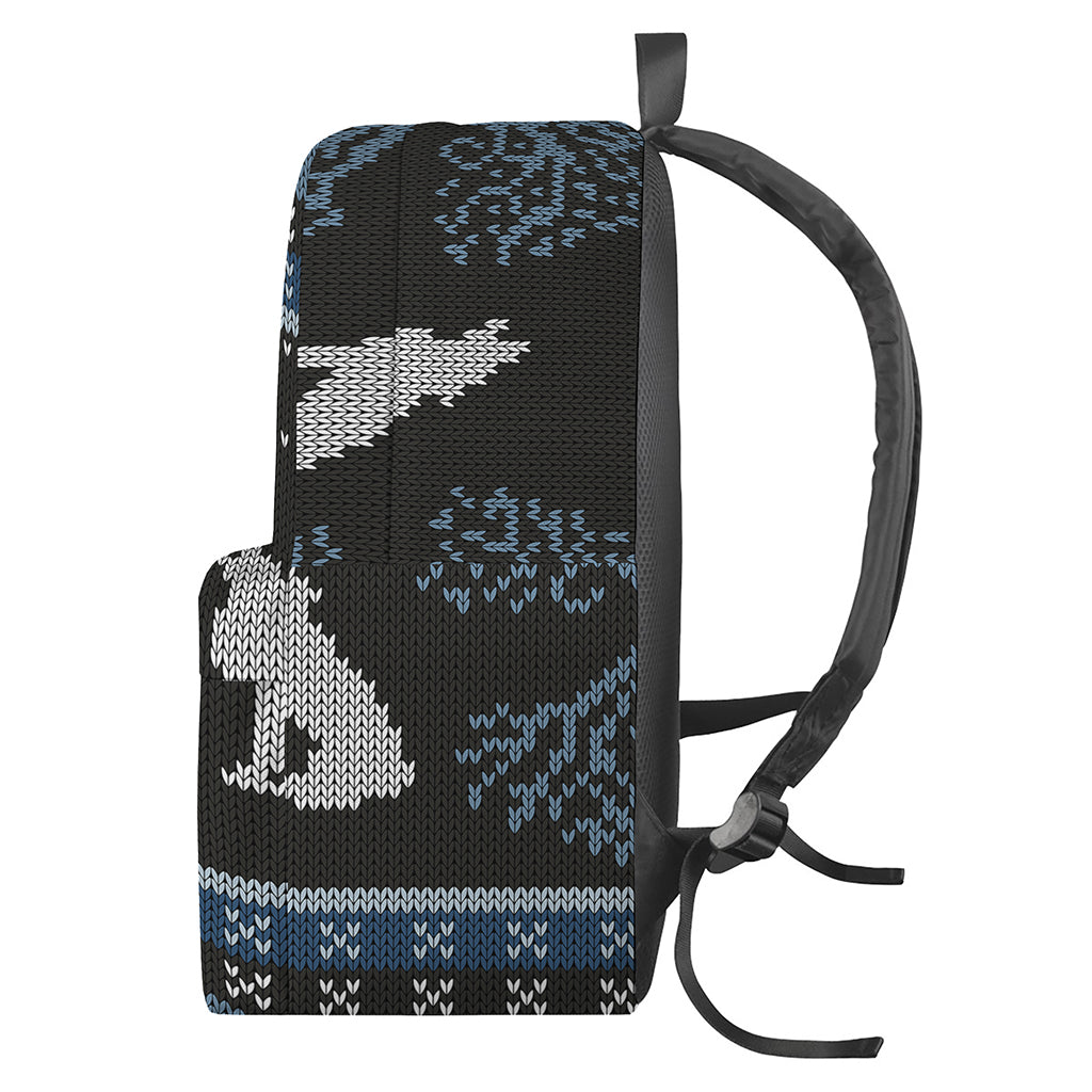 Tree Of Life And Howling Wolves Print Backpack