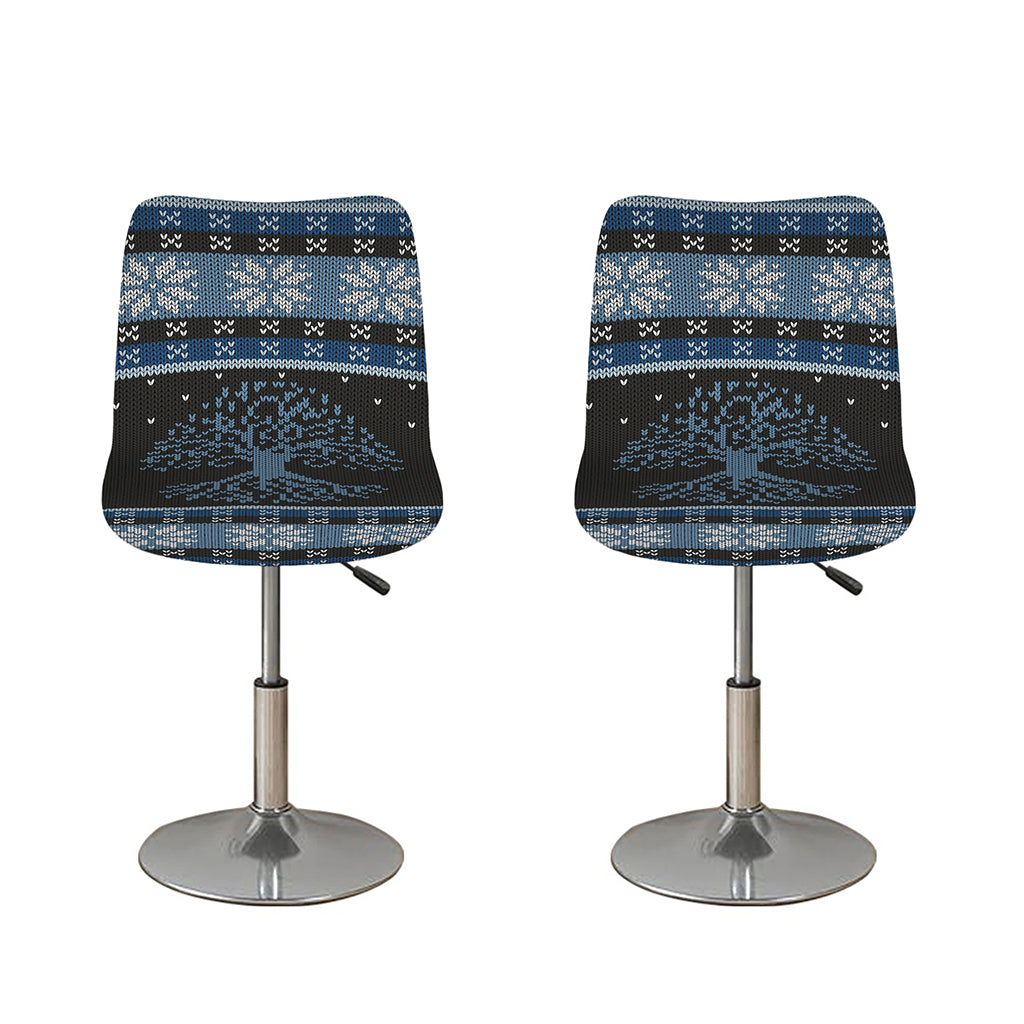 Tree Of Life And Howling Wolves Print Bar Stool Covers