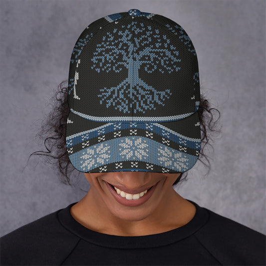 Tree Of Life And Howling Wolves Print Baseball Cap