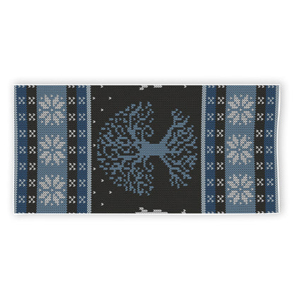 Tree Of Life And Howling Wolves Print Beach Towel