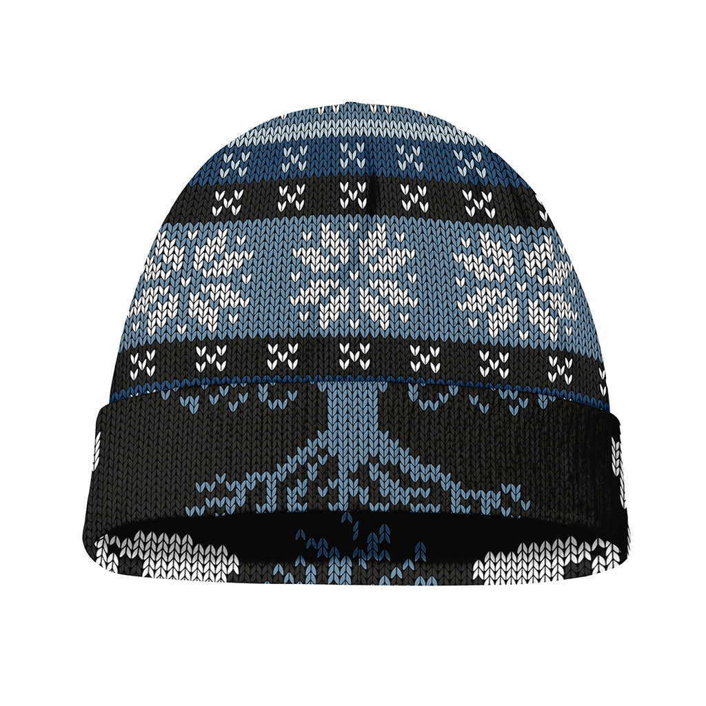 Tree Of Life And Howling Wolves Print Beanie