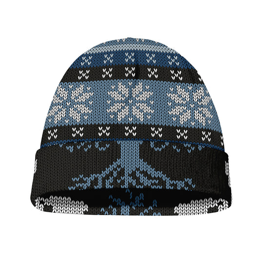 Tree Of Life And Howling Wolves Print Beanie