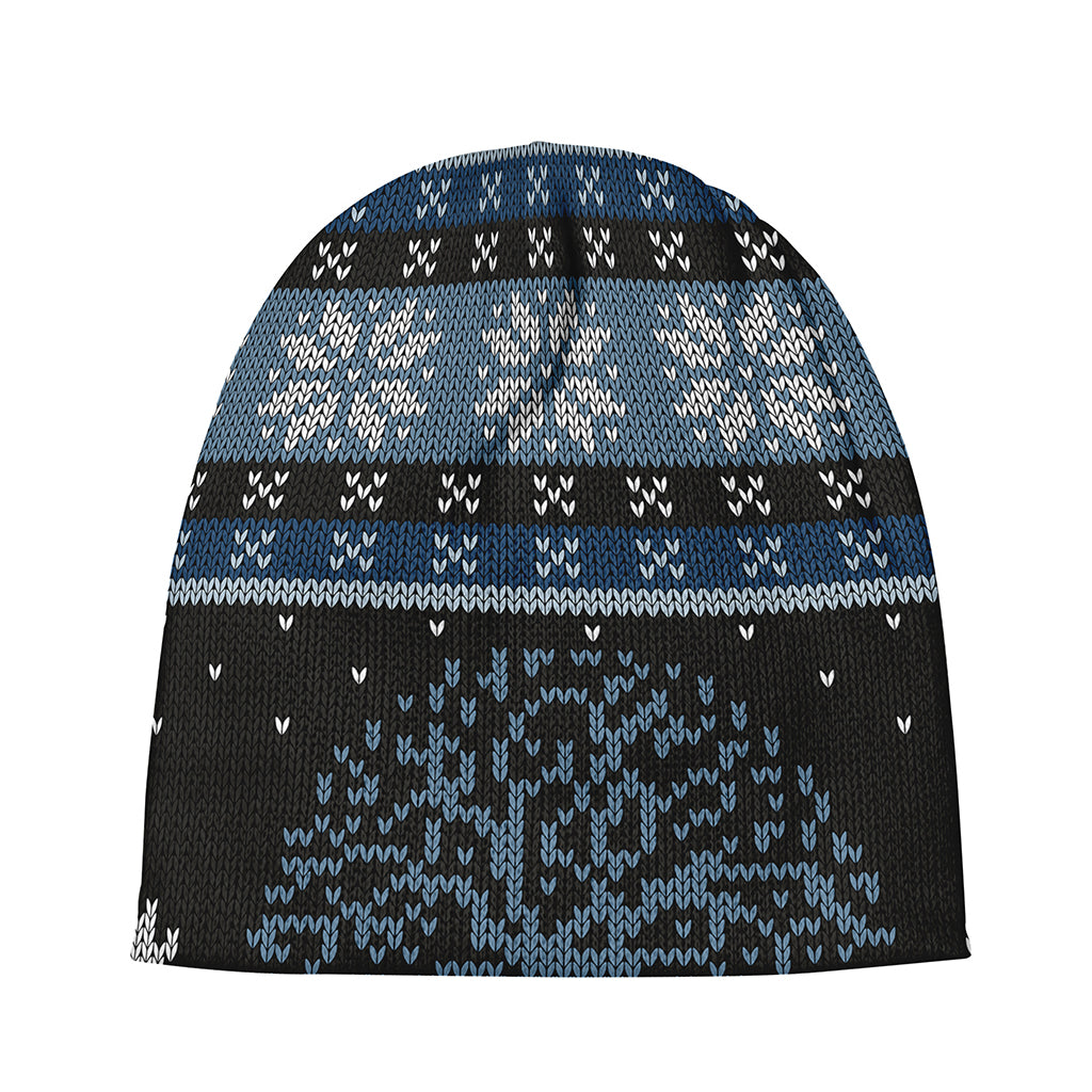 Tree Of Life And Howling Wolves Print Beanie
