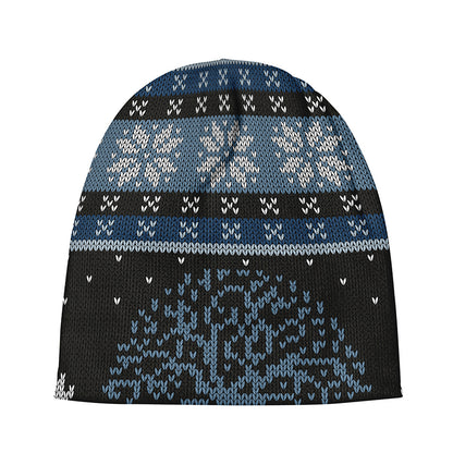 Tree Of Life And Howling Wolves Print Beanie