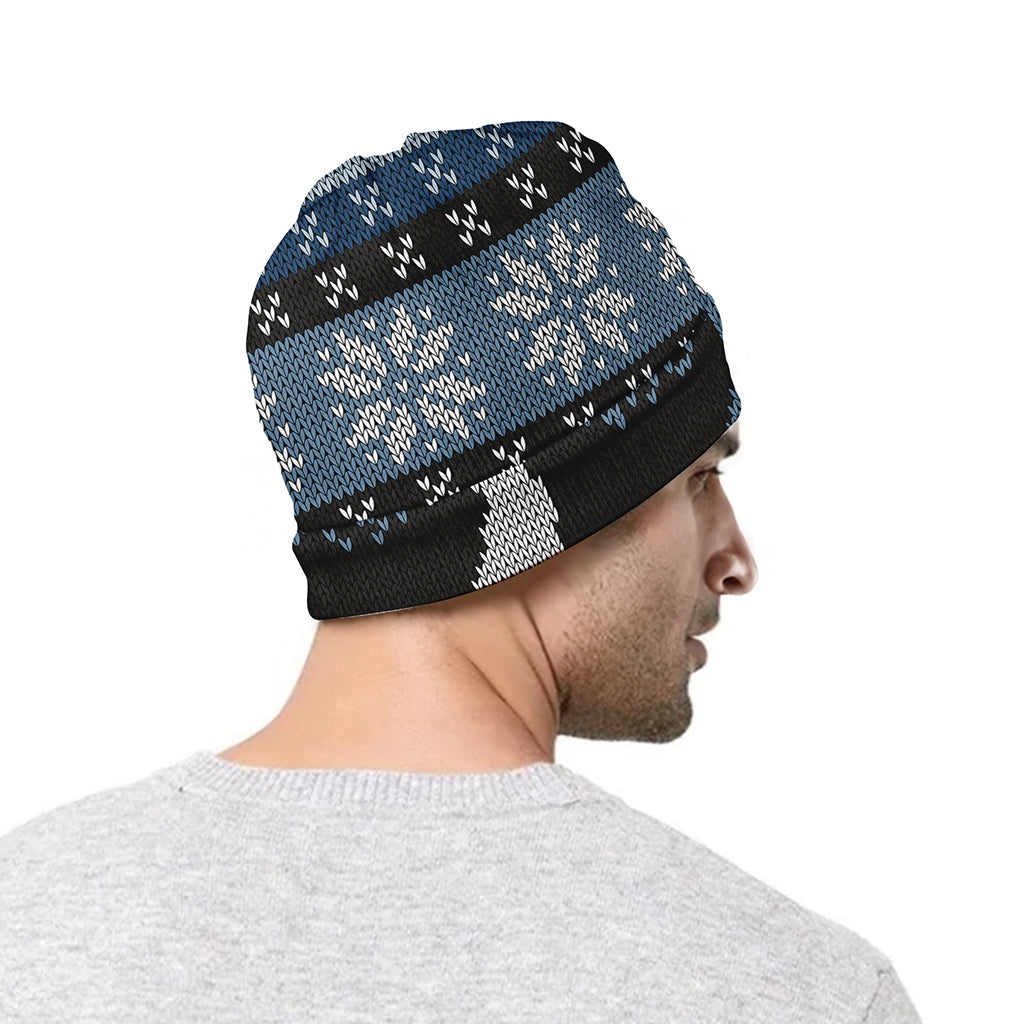 Tree Of Life And Howling Wolves Print Beanie