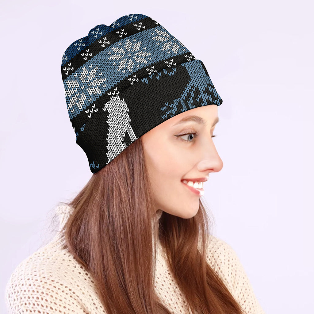 Tree Of Life And Howling Wolves Print Beanie