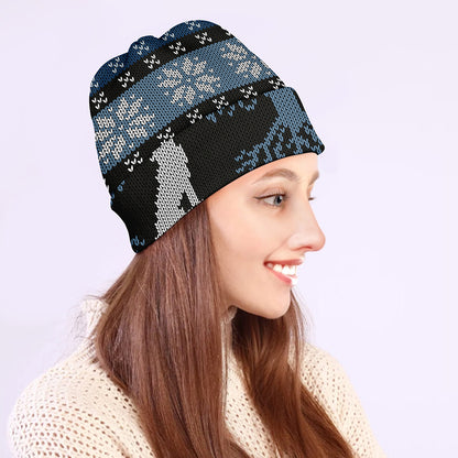 Tree Of Life And Howling Wolves Print Beanie