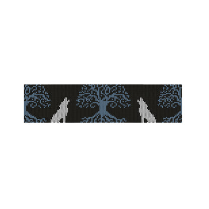 Tree Of Life And Howling Wolves Print Bed Runner