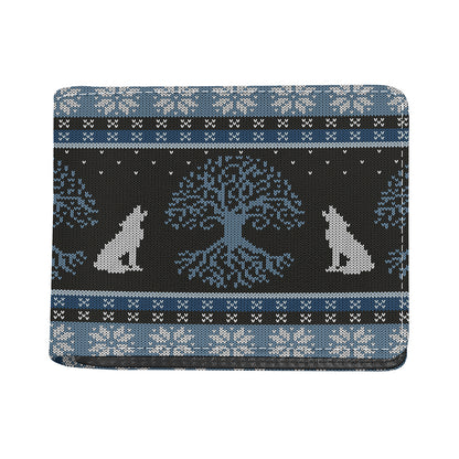Tree Of Life And Howling Wolves Print Bifold Wallet