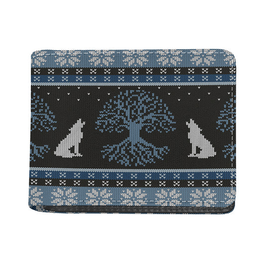 Tree Of Life And Howling Wolves Print Bifold Wallet