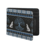 Tree Of Life And Howling Wolves Print Bifold Wallet