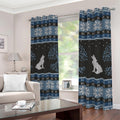 Tree Of Life And Howling Wolves Print Dimout Grommet Curtains