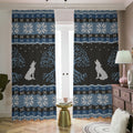 Tree Of Life And Howling Wolves Print Dimout Pencil Pleat Curtains