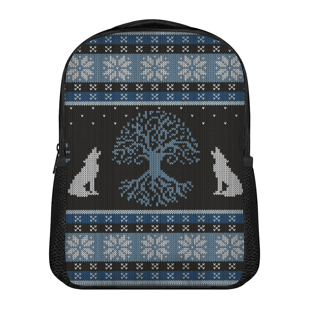 Tree Of Life And Howling Wolves Print Casual Backpack