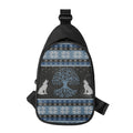 Tree Of Life And Howling Wolves Print Sling Bag