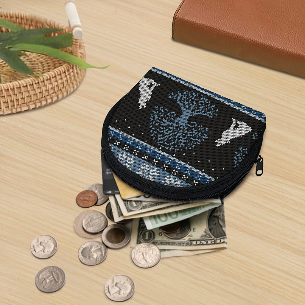 Tree Of Life And Howling Wolves Print Coin Purse