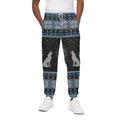 Tree Of Life And Howling Wolves Print Cotton Sweatpants