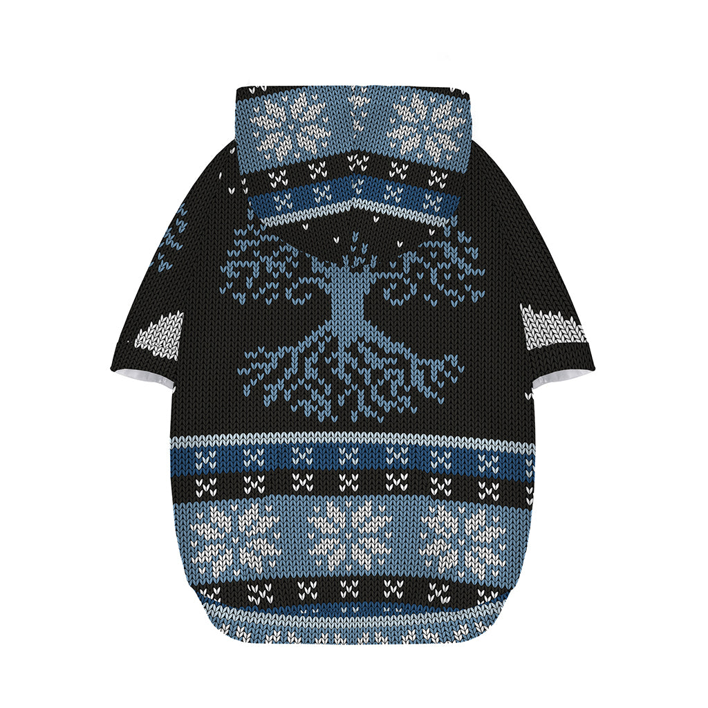 Tree Of Life And Howling Wolves Print Dog Zip Up Hoodie