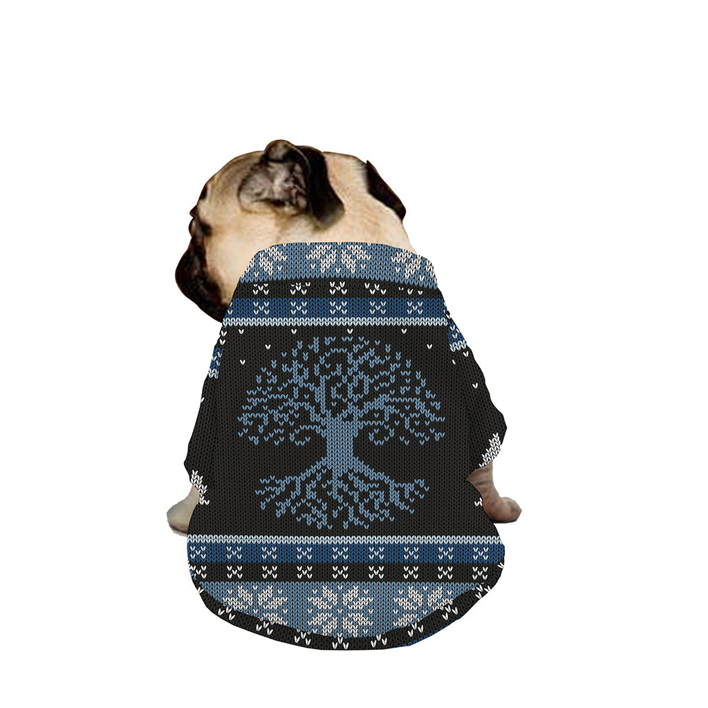 Tree Of Life And Howling Wolves Print Dog Zip Up Jacket