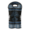 Tree Of Life And Howling Wolves Print Double Neoprene Wine Tote
