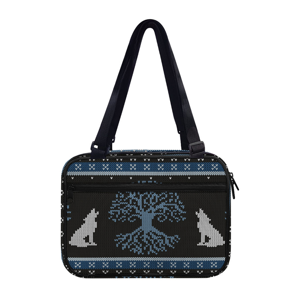 Tree Of Life And Howling Wolves Print Double Strap Bible Bag