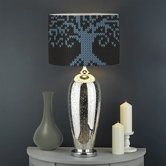 Tree Of Life And Howling Wolves Print Drum Lamp Shade