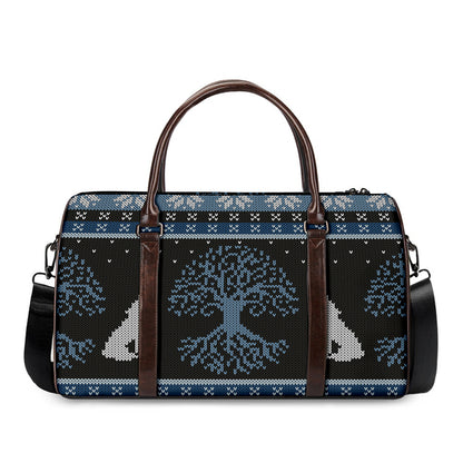 Tree Of Life And Howling Wolves Print Duffle Bag
