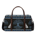 Tree Of Life And Howling Wolves Print Duffle Bag