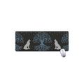 Tree Of Life And Howling Wolves Print Extended Mouse Pad