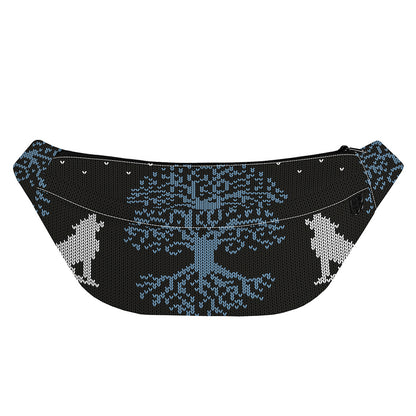 Tree Of Life And Howling Wolves Print Fanny Pack