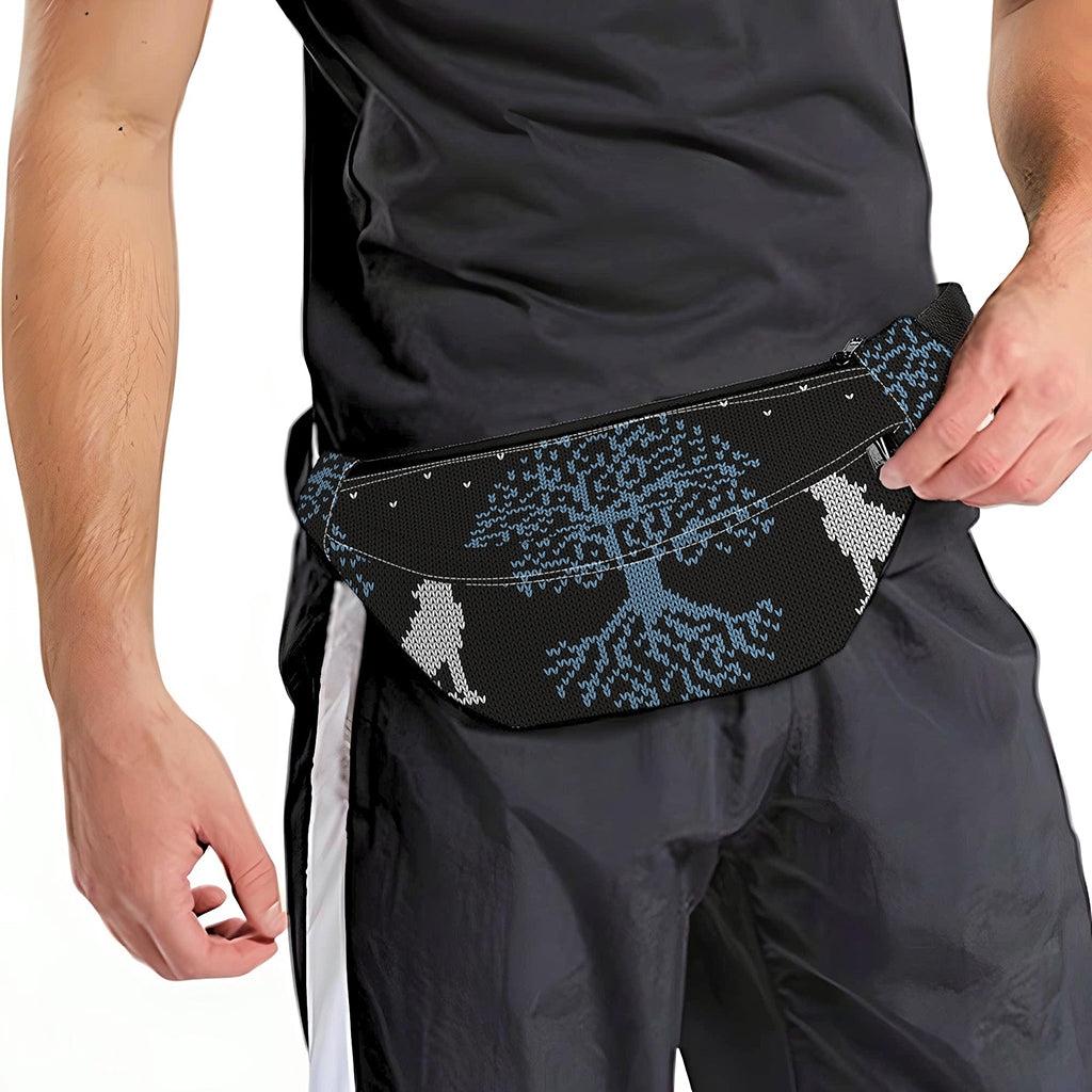 Tree Of Life And Howling Wolves Print Fanny Pack