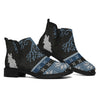 Tree Of Life And Howling Wolves Print Flat Ankle Boots