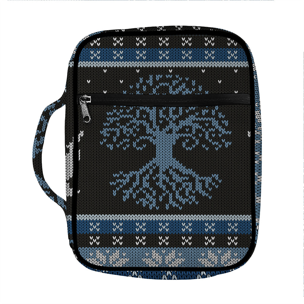 Tree Of Life And Howling Wolves Print Front Pocket Bible Bag