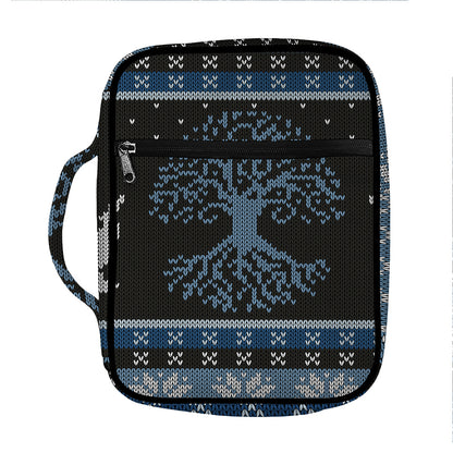 Tree Of Life And Howling Wolves Print Front Pocket Bible Bag