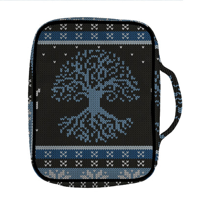 Tree Of Life And Howling Wolves Print Front Pocket Bible Bag