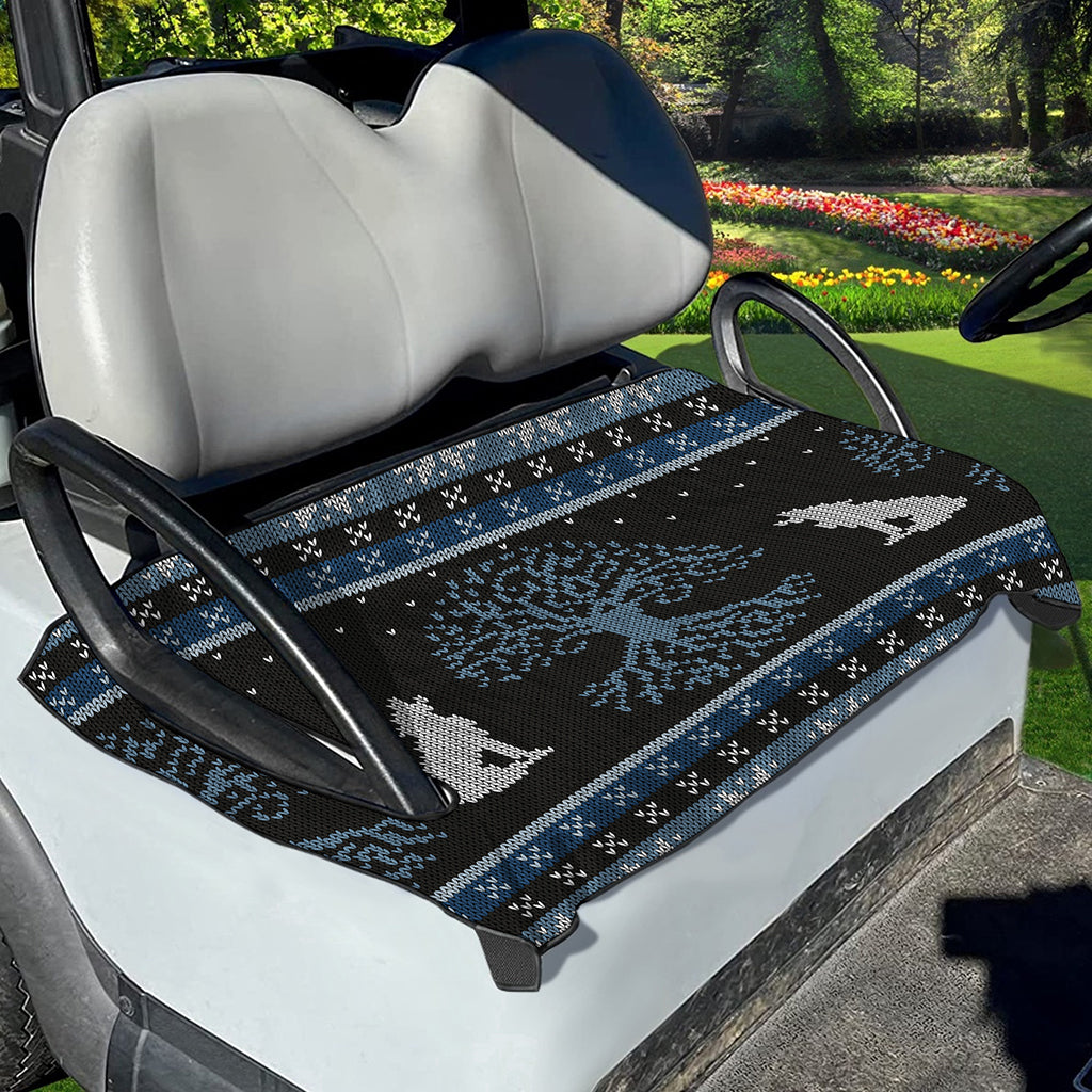 Tree Of Life And Howling Wolves Print Golf Cart Seat Cover