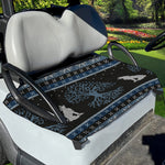 Tree Of Life And Howling Wolves Print Golf Cart Seat Cover