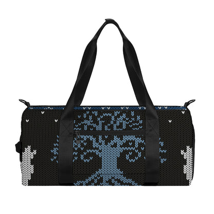 Tree Of Life And Howling Wolves Print Gym Bag