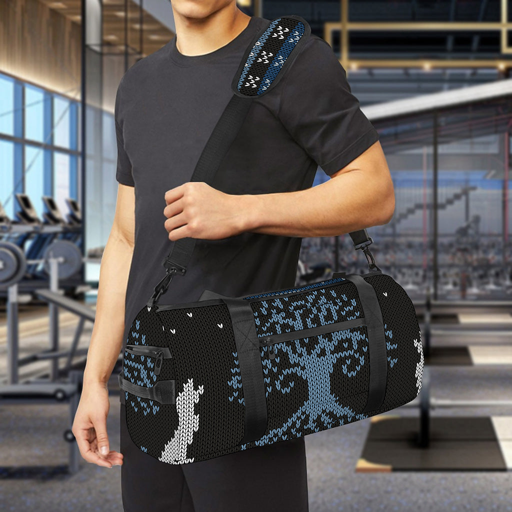 Tree Of Life And Howling Wolves Print Gym Bag