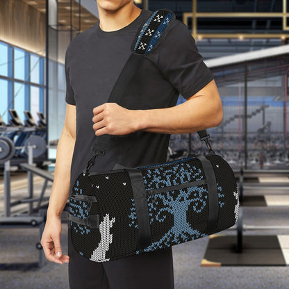 Tree Of Life And Howling Wolves Print Gym Bag