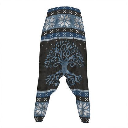 Tree Of Life And Howling Wolves Print Hammer Pants